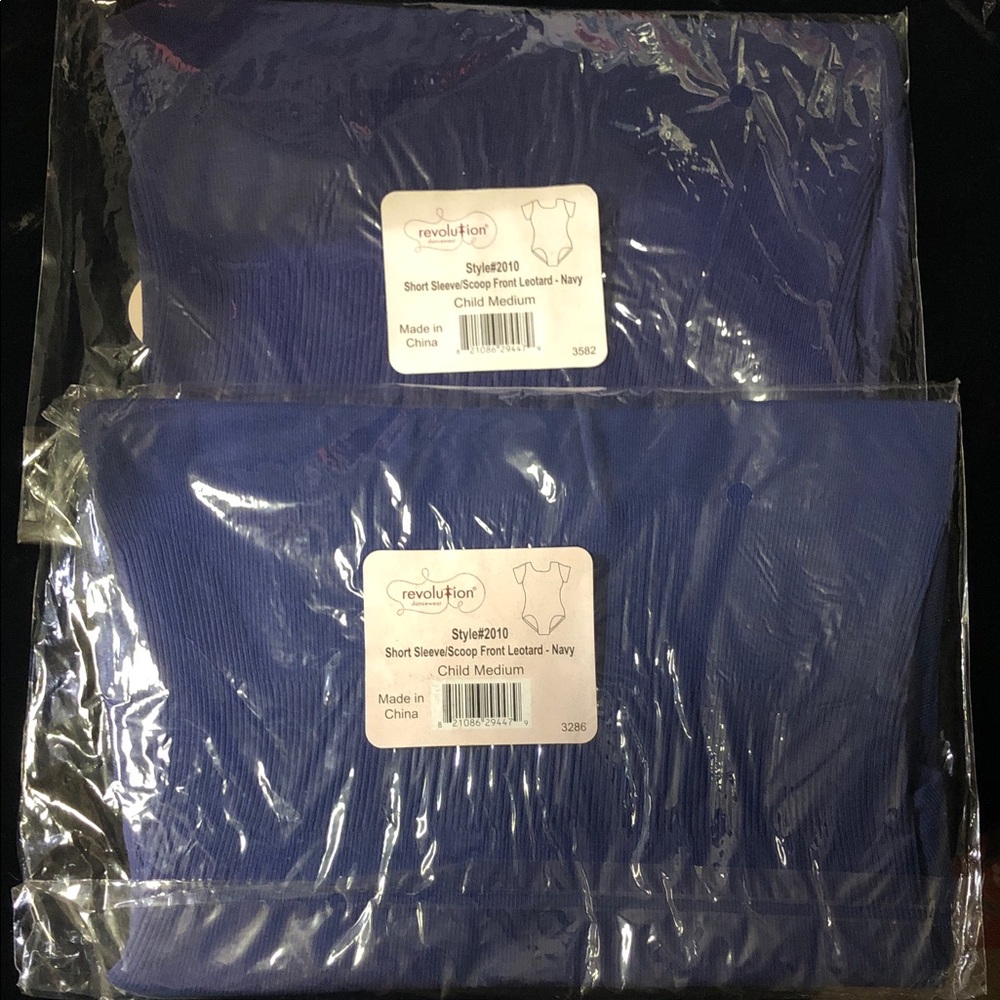 Revolution Dancewear Leotards Child Med Navy set of 2